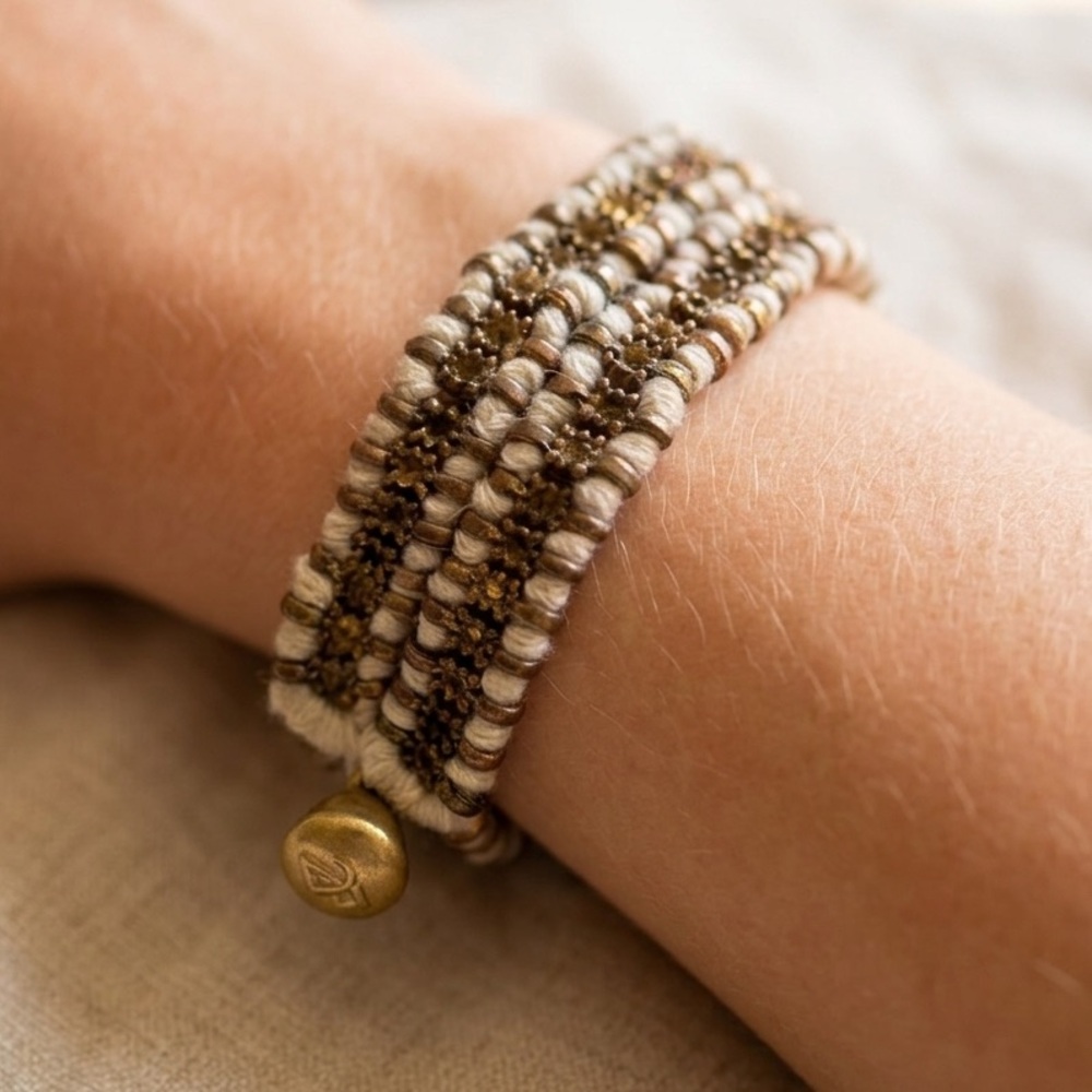 Boho Artisan Mixed Media Cuff